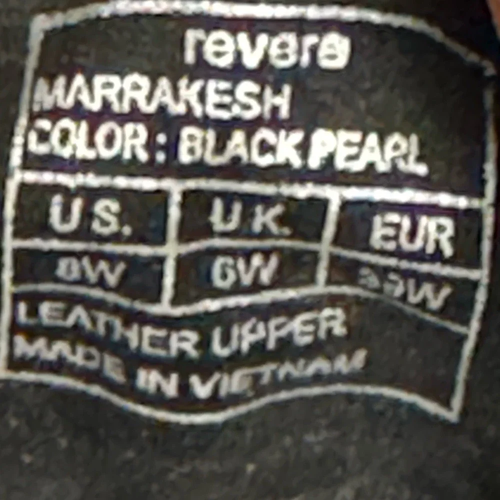 Revere Marrakesh Leather Wedge Shoes Slip On Womens Size 8W Leather Black‎ Dots